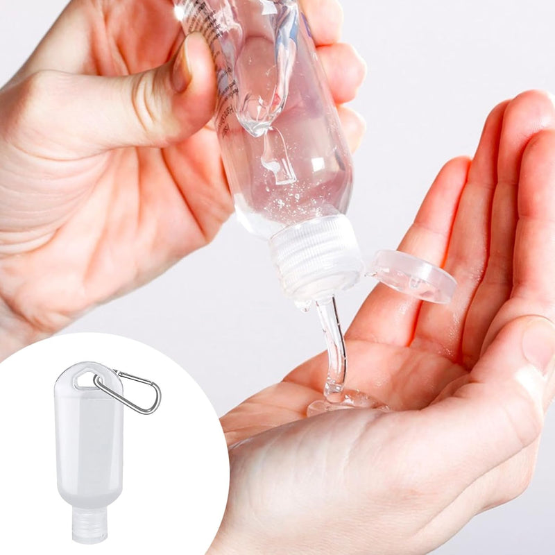 Clear Portable 5Pc Refillable Travel Bottles, 50Ml Leakproof Squeeze Bottles with Clips for Outdoor, Business Trip