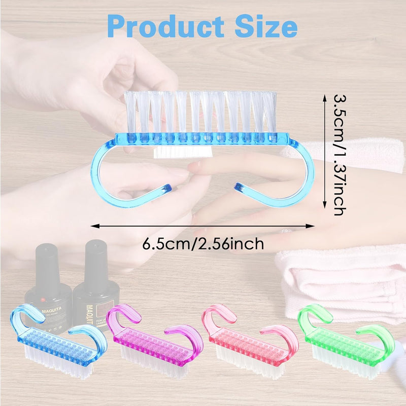 20 Pieces Nail Brushes Handle Nail Cleaning Brush Plastic Scrubbing Brushes, Fingernail Cleaning Brushes Scrub Cleaner for Toes and Nails