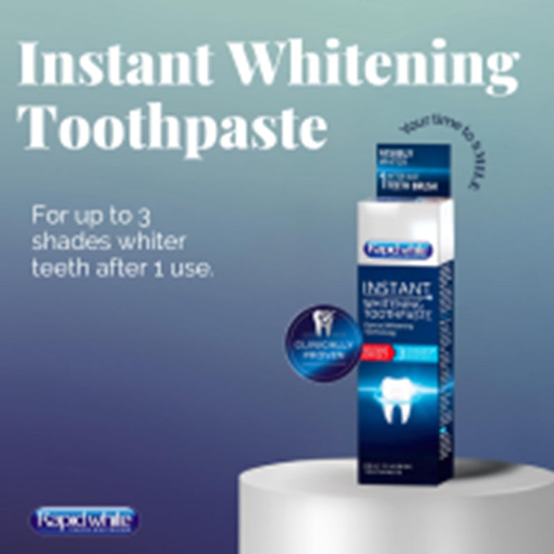 Booster White & Strong Dual Action Toothpaste 75Ml | 3 Shades Whiter in 1 Use | Includes Fluoride | Prevents Tartar & Plaque Build up | Mint Flavour | Clinically Proven