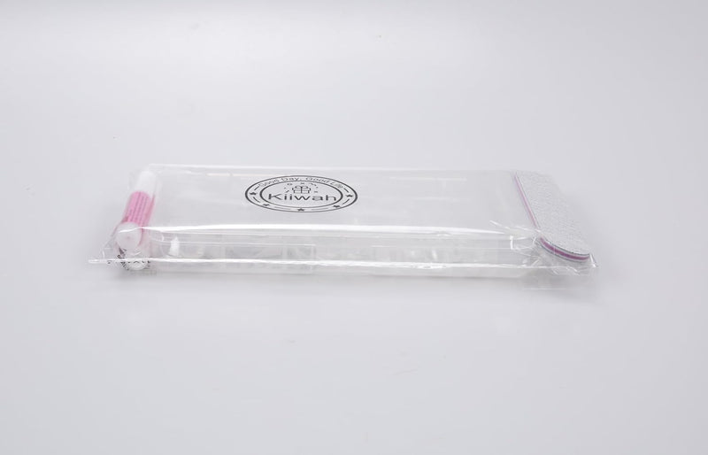 120Pcs French Manicure False Nails Square, Short French Tip False Nails, Full Cover Transparent Press on Nails Stick on Fake Nails for Women Girls Nails Art (White)