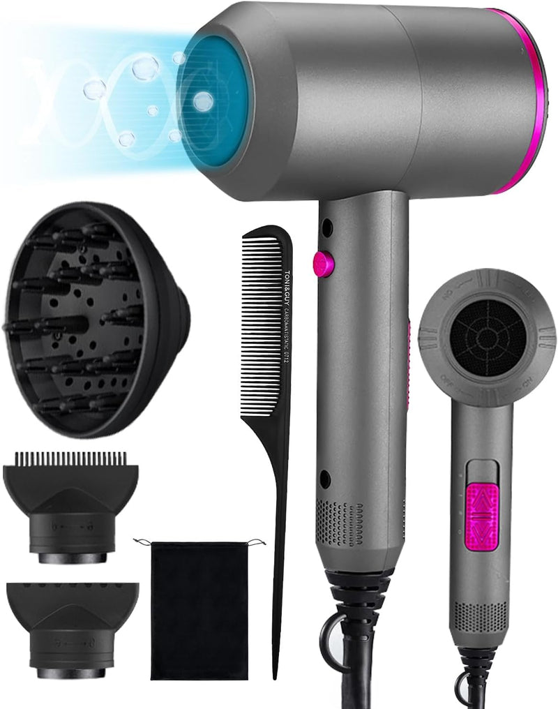 Hair Dryer 2000W - Lightweight Ionic Hairdryer with 2 Speeds, 3 Heat Settings & Cool Shot - Compact Professional Blow Dryer for Women & Men