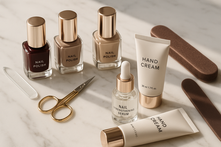 create a image with nail care products premium