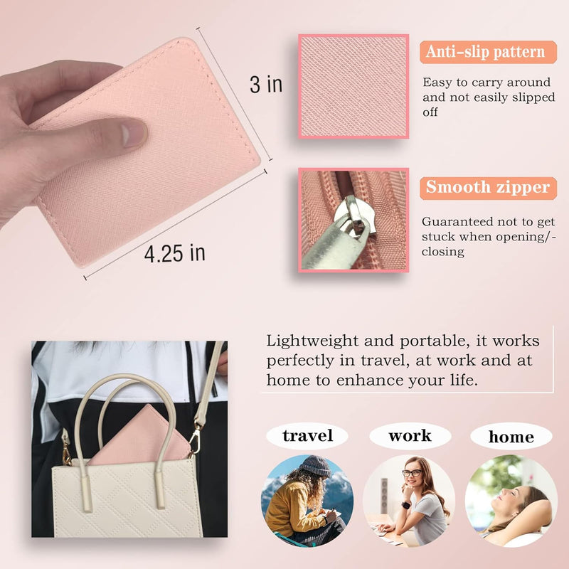 Nail Clippers Manicure Set - 9 in 1 Professional Stainless Steel Nail Scissors Grooming Kit for Women & Man Nail Care Tools Pedicure Kit with Pink PU Leather Zip Case for Travel & Home（Rose GOLD）
