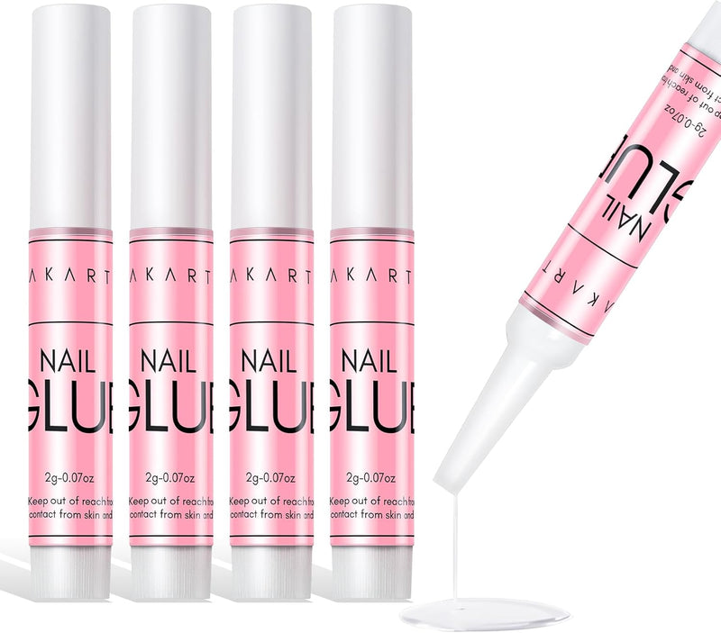 Strong Nail Glue, 5S Dries Quickly, No Need for Nail Lamp Cure, 5PCS Nail Glue Extra Strong for Acrylic Tips, Stick on Nails and False Nails, Long Lasting Nail Adhesive Glue for Fake Nails