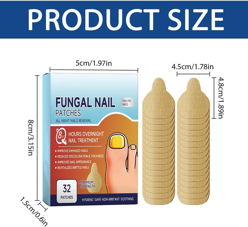 Fungal Nail Patches, 128 PCS Fungal Nail Treatment, Nail Fungus Treatment for Toenail, Fungal Toenail Treatment 8 Hour Nighttime Renewal Nail Fungus Treatment for Toenail
