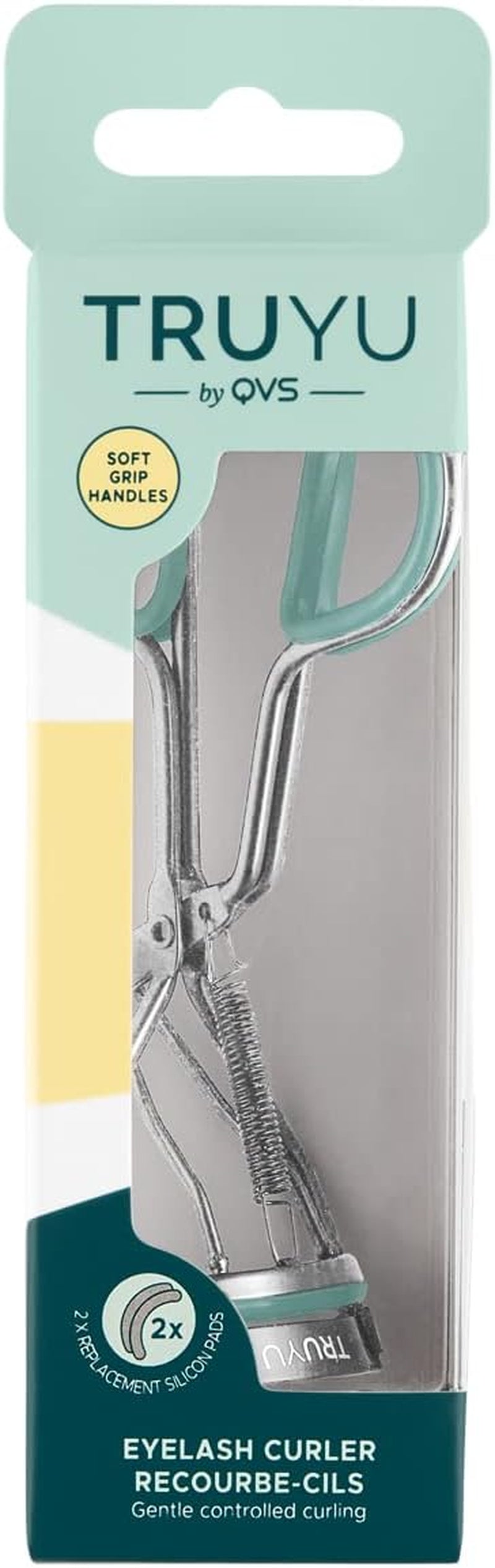 Eyelash Curler Light Blue – Spring Action for Long Lasting, Extra Wide Eyelash Curl, Comes with Two Replacement Silicone Pads.