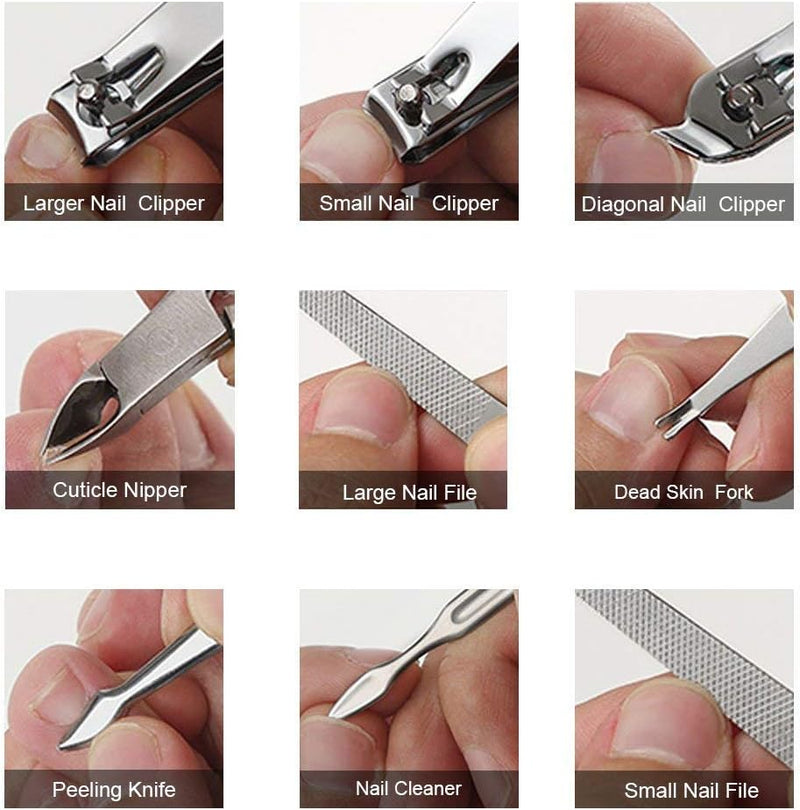 Keiby Citom Manicure Set 18Pcs Professional Nail Clippers Kit Pedicure Care Tools-Stainless Steel Grooming Tools with Rose Gold PU Leather Case for Travel & Home (Rose Gold)