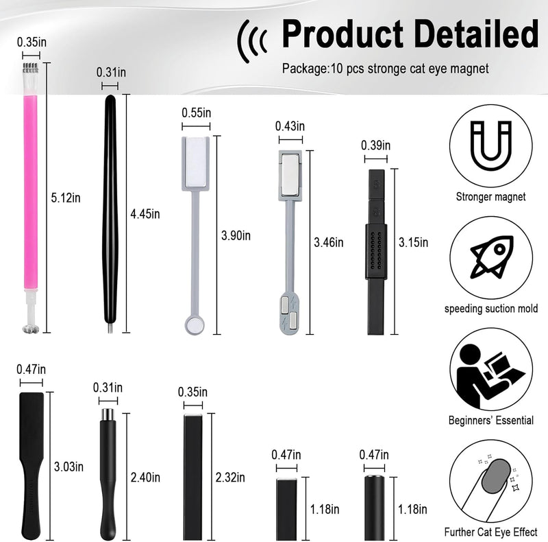 Allstarry 10-piece Magnetic Nail Tool Set