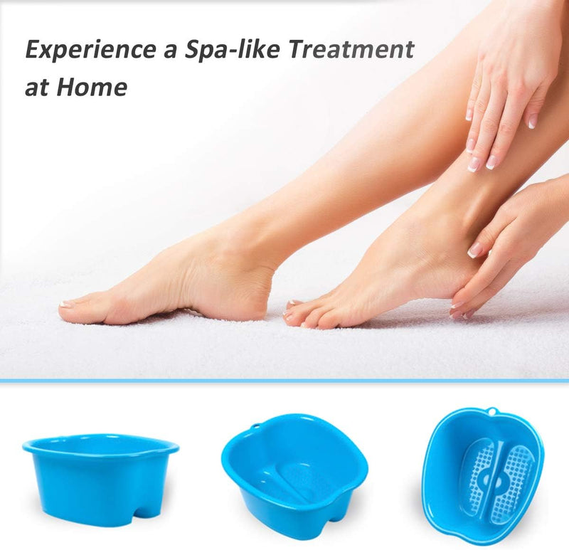 Large Foot Bath Spa Bowl for Home Use - Sturdy Plastic Foot Soak Basin for Pedicure, Relax, Detox and Massage - Feet Tub Get Rid of Callus, Cuticles, Dead Skin - Fits All Size