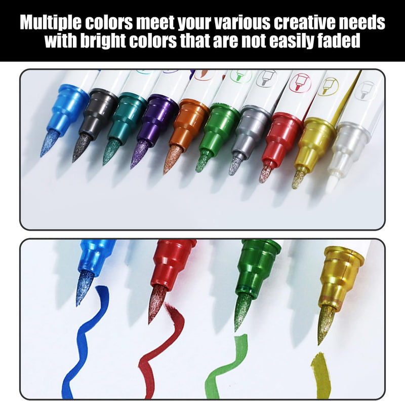10 Pieces Double-Ended Nail Art Paint Pens, Nail Art Graffiti Pens, Nail Art Tools, Quick-Drying Waterproof Paint Pens, Diy Painting Supplies, Nail Art Decoration Pens