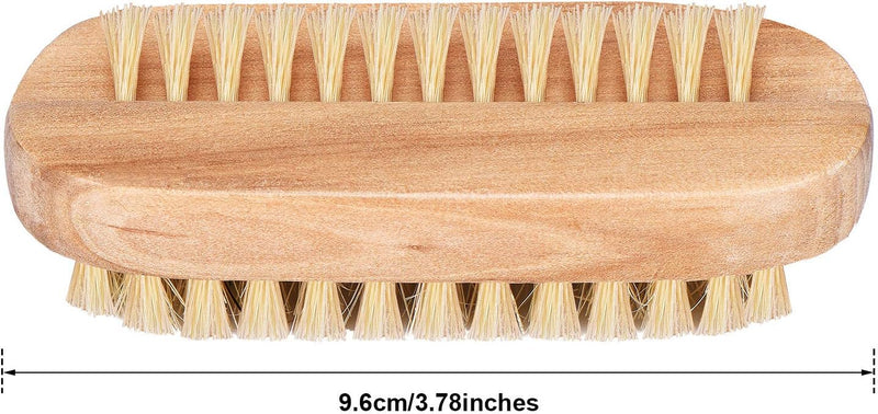 6 Pieces Nail Brushes Wooden Double Sided Scrub Handle Hand Fingernail Wood Nail Brushes for Cleaning Men Women Adult Kid Toe Foot Manicure Pedicure Supplies