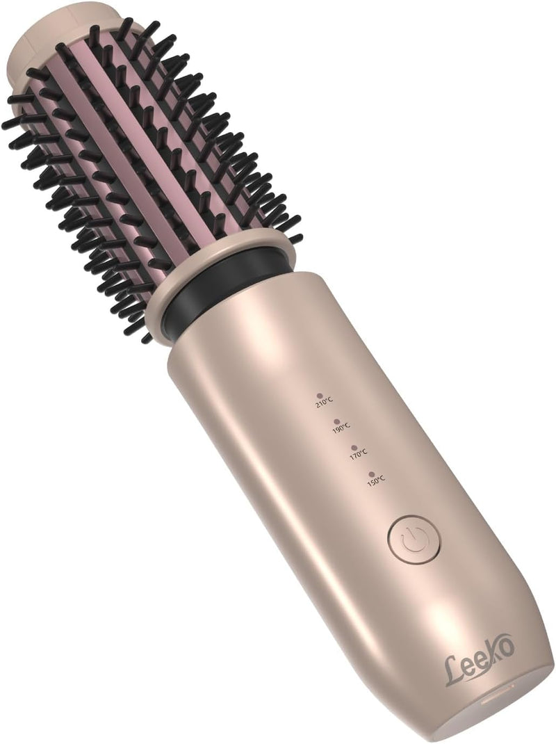 3 in 1 Hot Hair Curler and Straightener Brush, 40Mm, 4 Temperatures, USB Rechargeable (Blue)